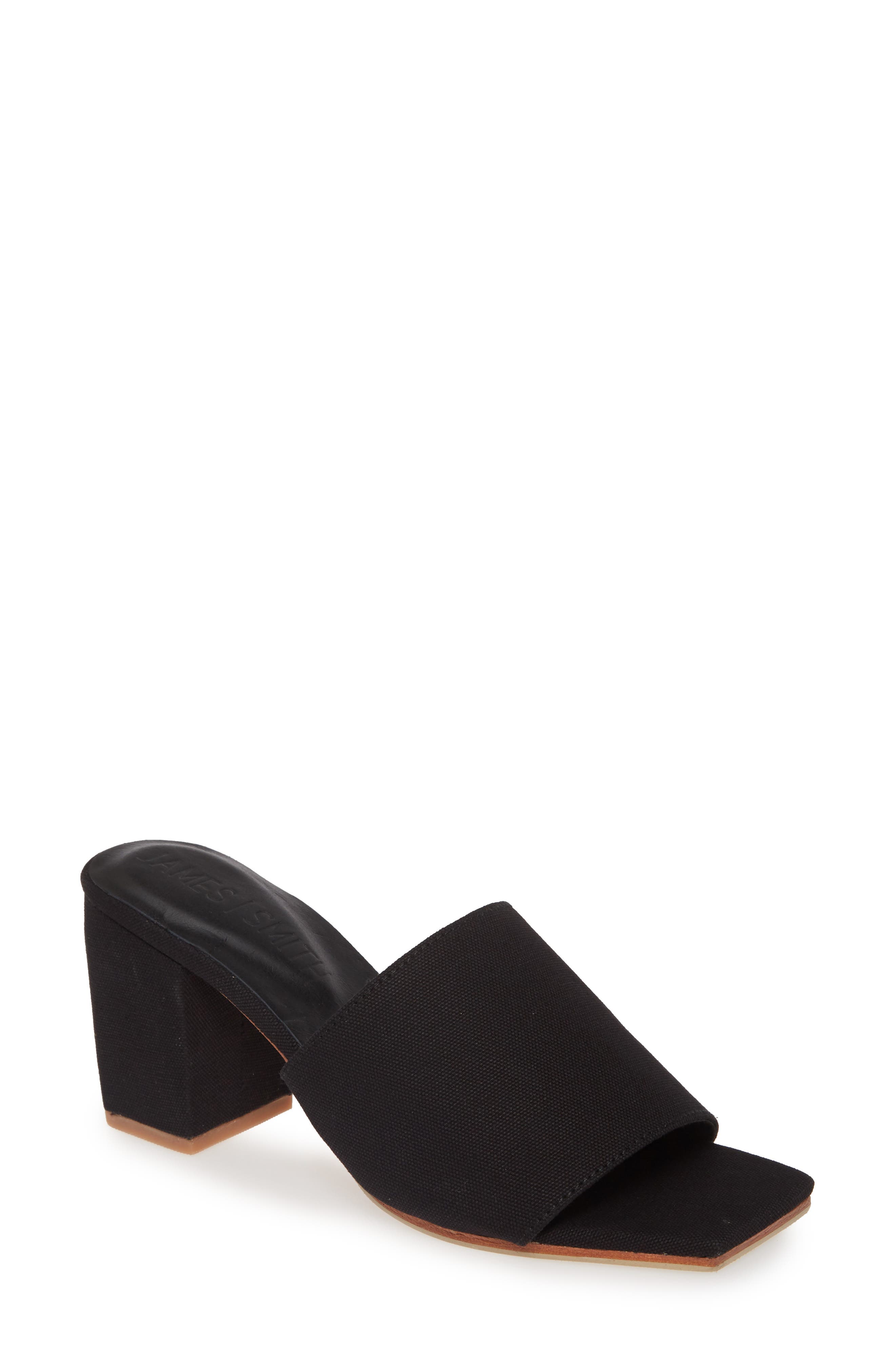 The Firenze Slide Sandal, Main, color, BLACK DENIM