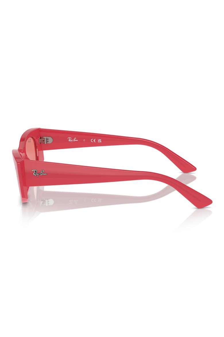 Kat 49mm Small Rectangular Sunglasses, Alternate, color, PINK