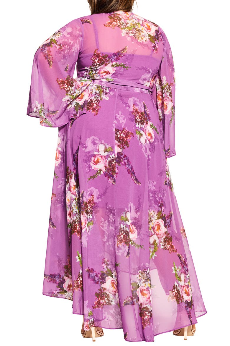 Nora Floral Long Sleeve Wrap Maxi Dress, Alternate, color, WISTERIA PAINTERLY R