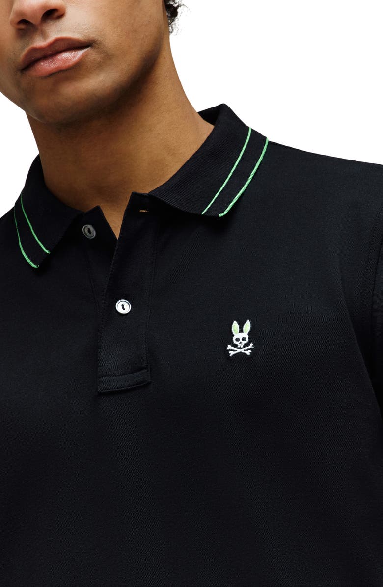 Psycho Bunny Rex Performance Piqué Polo, Alternate, color, Black