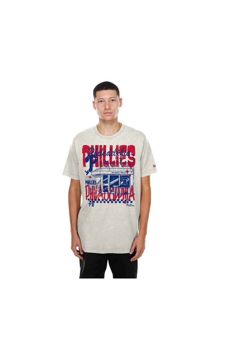 Men's New Era  Cream Philadelphia Phillies Injection Lifestyle Foodie Fashion T-Shirt, Main, color, Cream