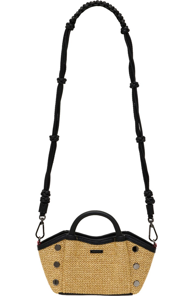 HAMMITT Long Knotted Leather Strap, Alternate, color, Noir Smooth/ Gunmetal