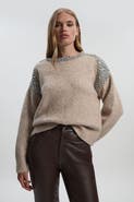 Karen Millen Embellished Trim Cosy Knit Jumper