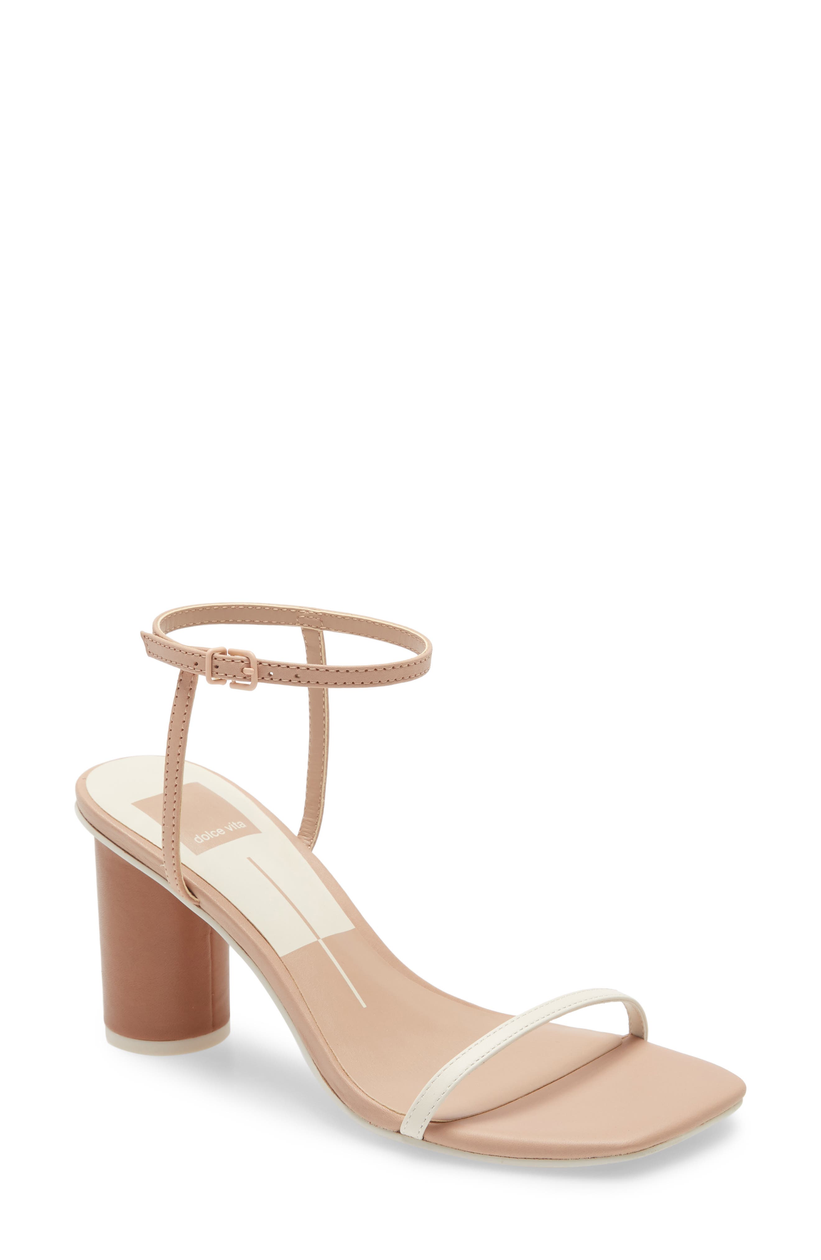 Naomey Strappy Statement Heel Sandal, Main, color, NUDE MULTI LEATHER