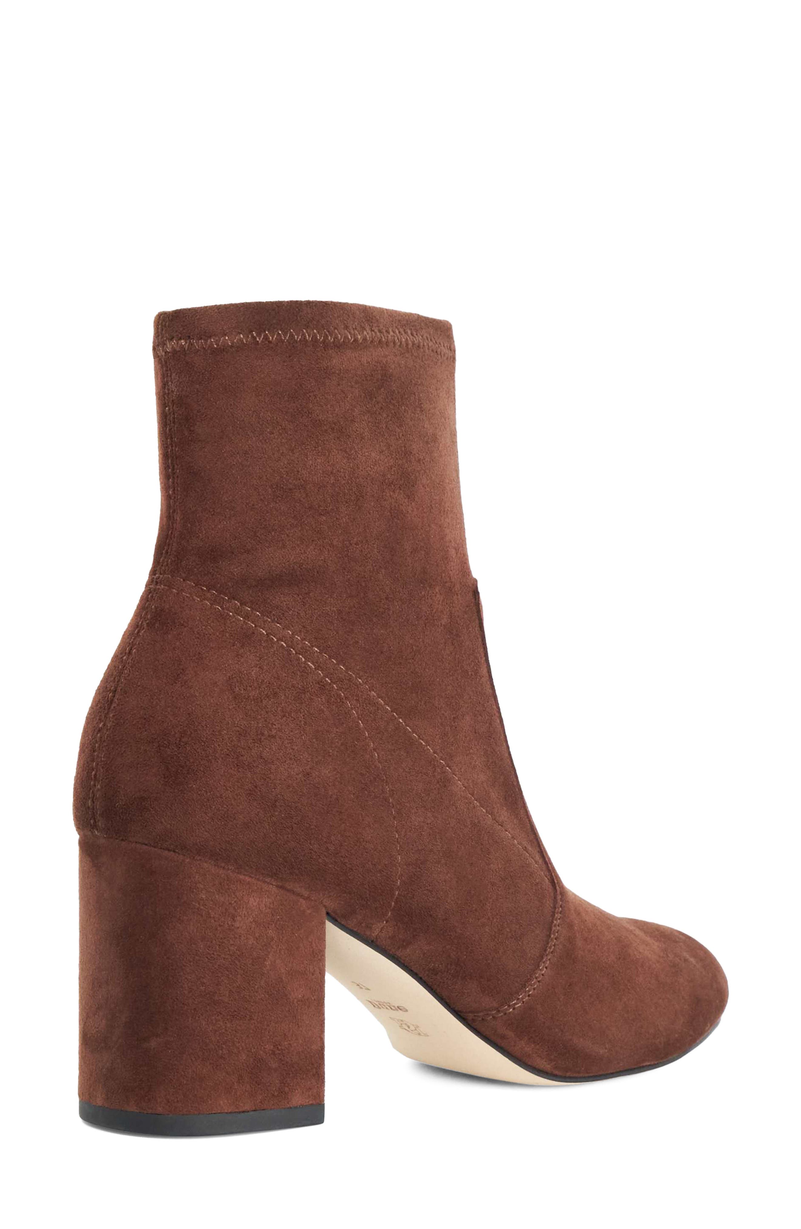 Ollisa Stretch Leather Bootie, Alternate, color, BROWN