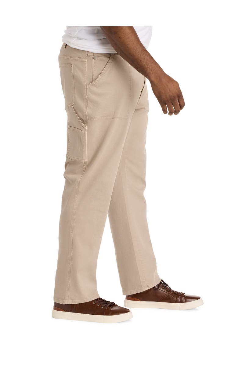 True Nation by DXL Big & Tall Relaxed Straight-Fit Carpenter Pants, Alternate, color, Washed Khaki