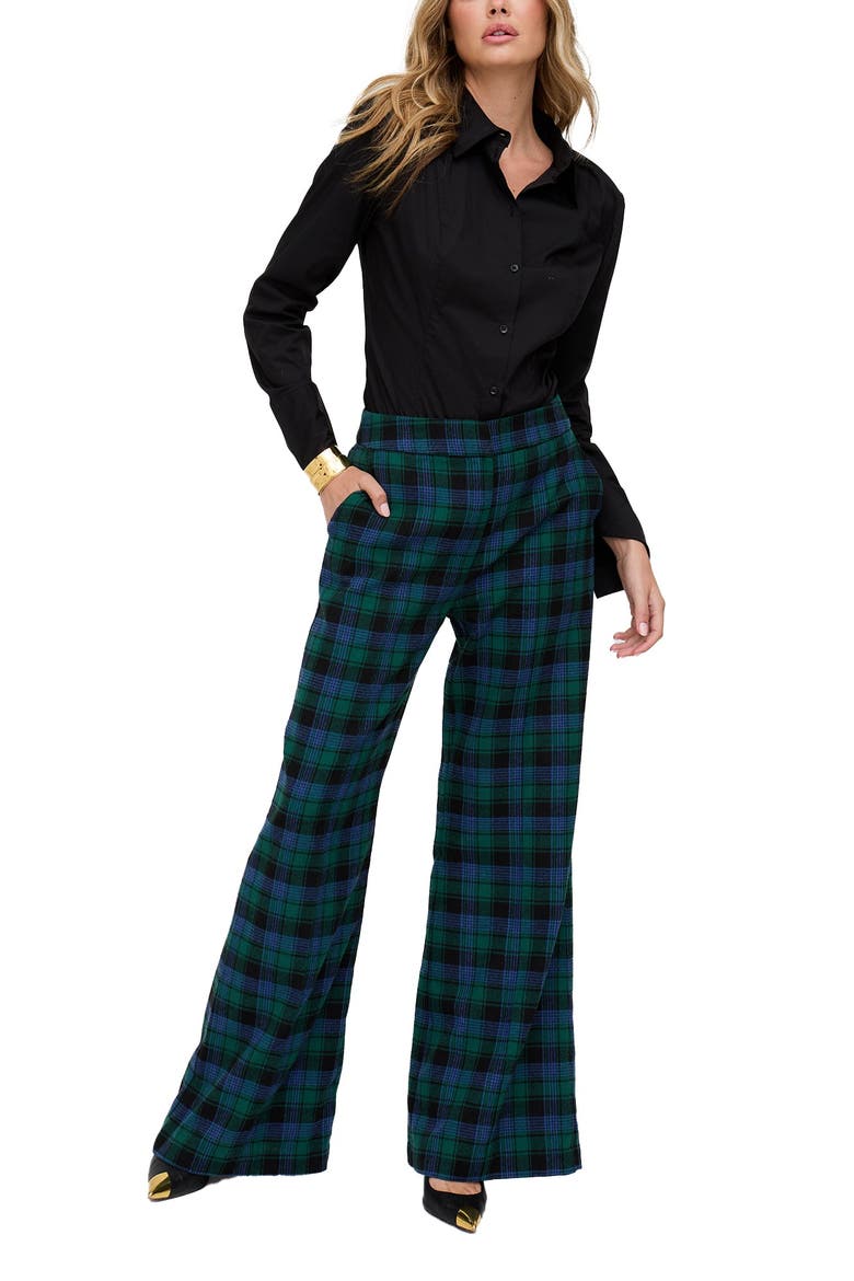 Zena Double Breasted Prince Of Wales Check Print Jacket, Alternate, color, Blue