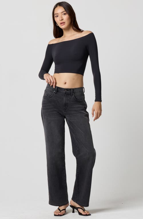 Florence By Mills Off The Shoulder Crop Top In Black