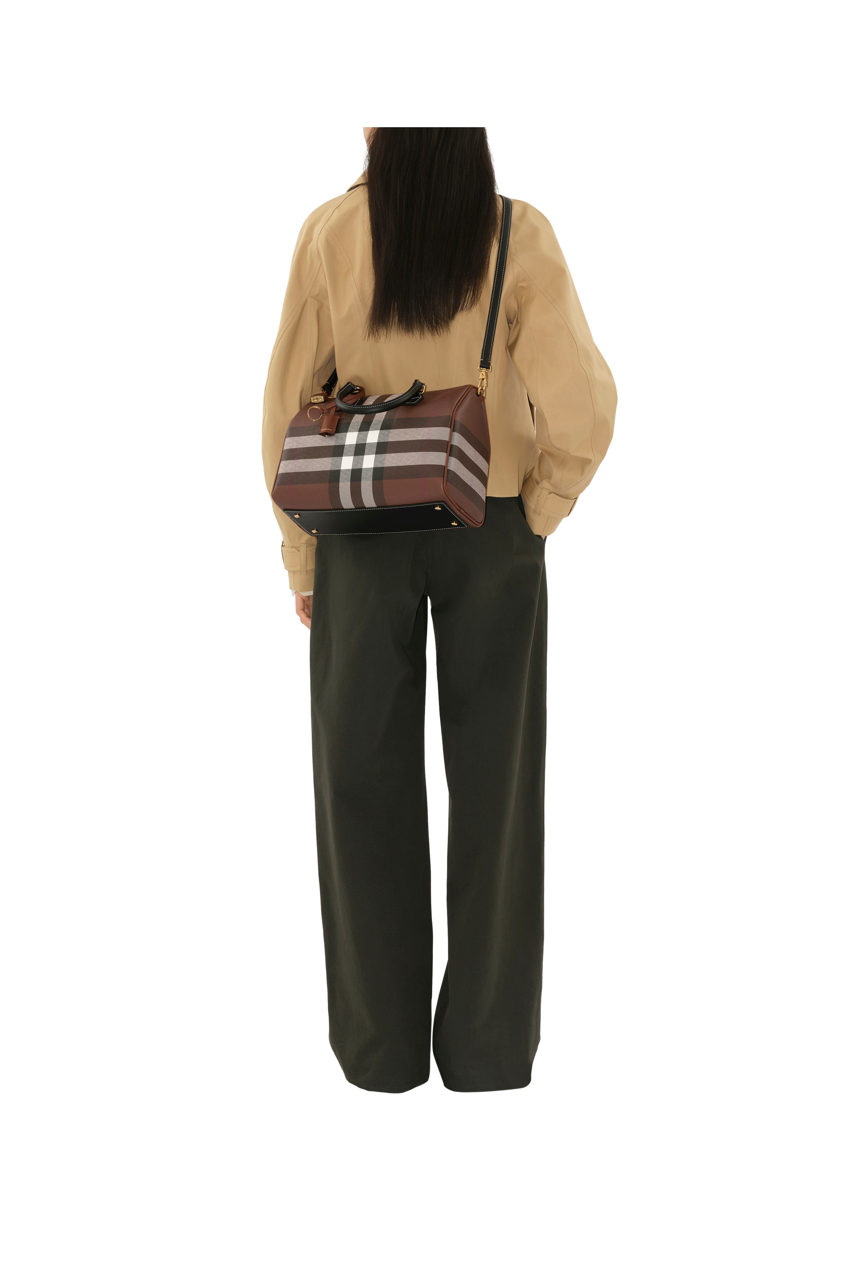 Burberry Medium Check Bowling Bag, Alternate, color, 