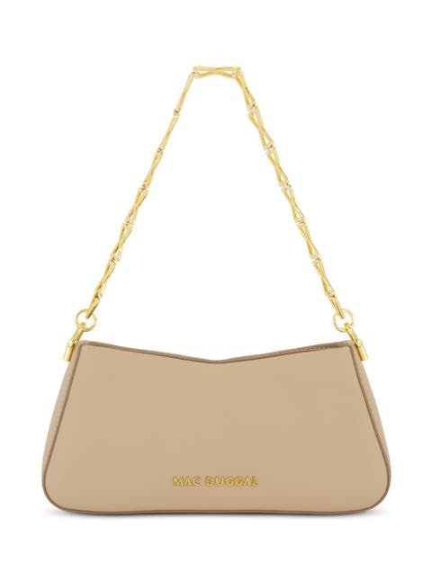 Nappa Leather Gold Strap Shoulder Bag