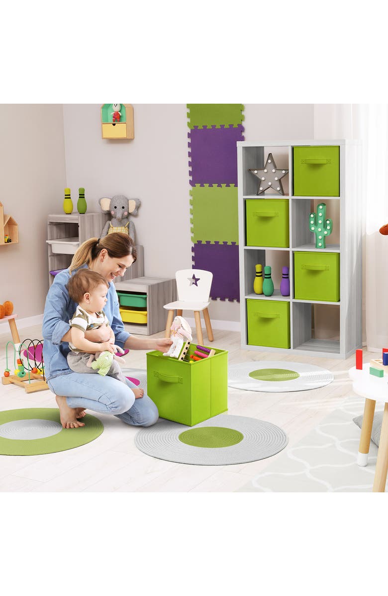 SORBUS 8-Pack Foldable Storage Cube Bins, Alternate, color, Green