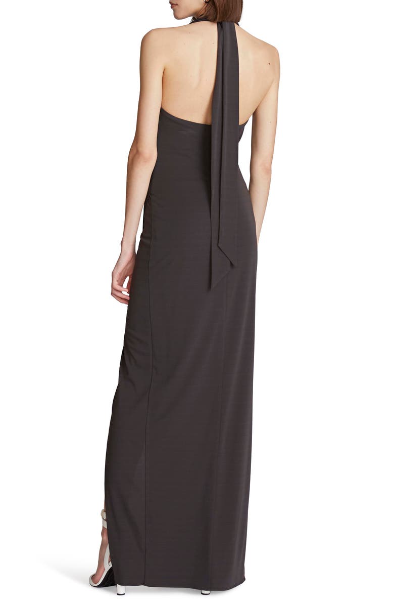 HALSTON EVENING Emery Cowl Halter Neck Matte Jersey Gown, Alternate, color, 