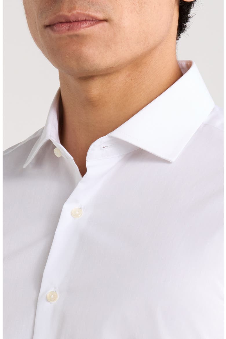 White Knight Modern Tailored Fit Wrinkle Resistant Button-Up Shirt, Alternate, color, WHITE