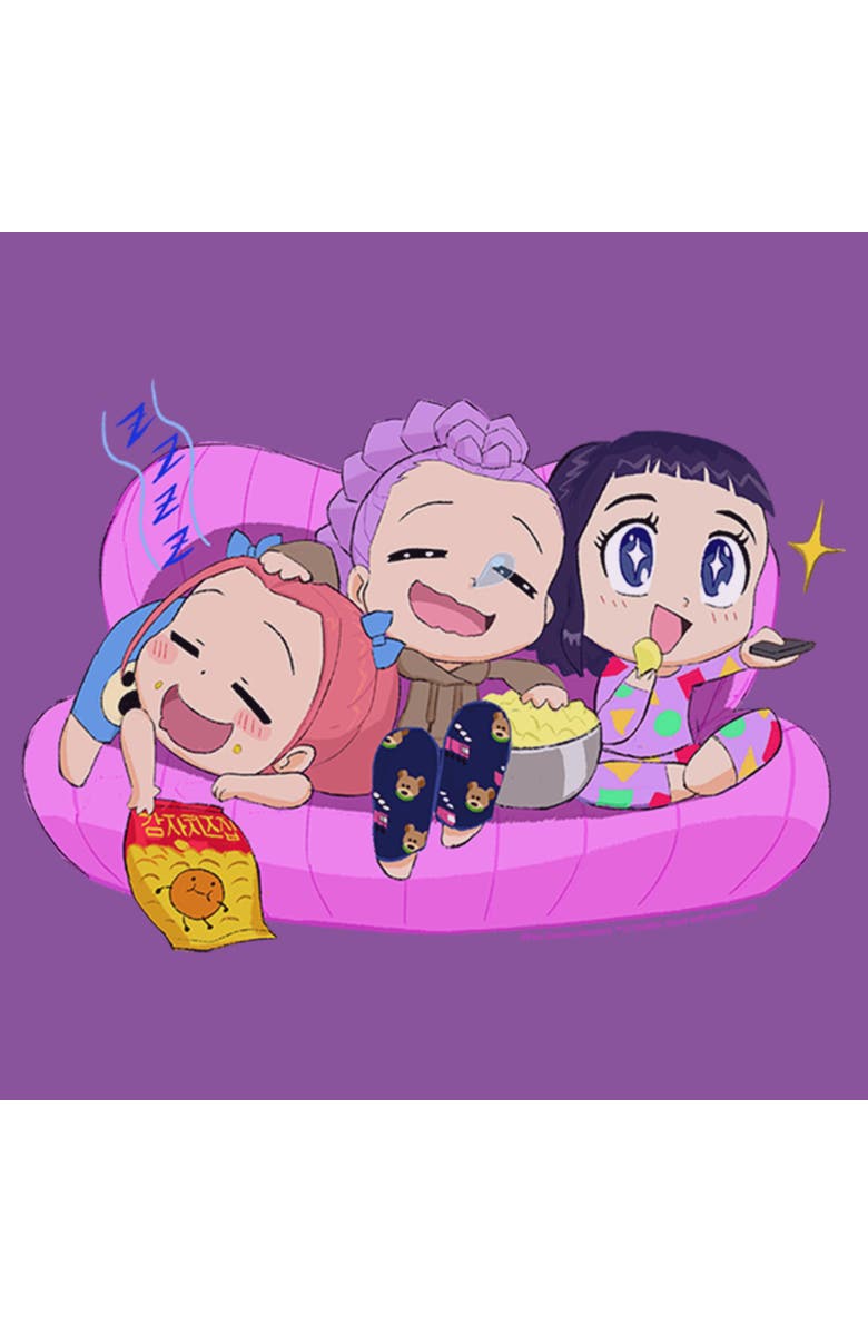 KPop Demon Hunters Girl's KPop Demon Hunters Movie Night Group  Graphic T-Shirt, Alternate, color, Purple Berry