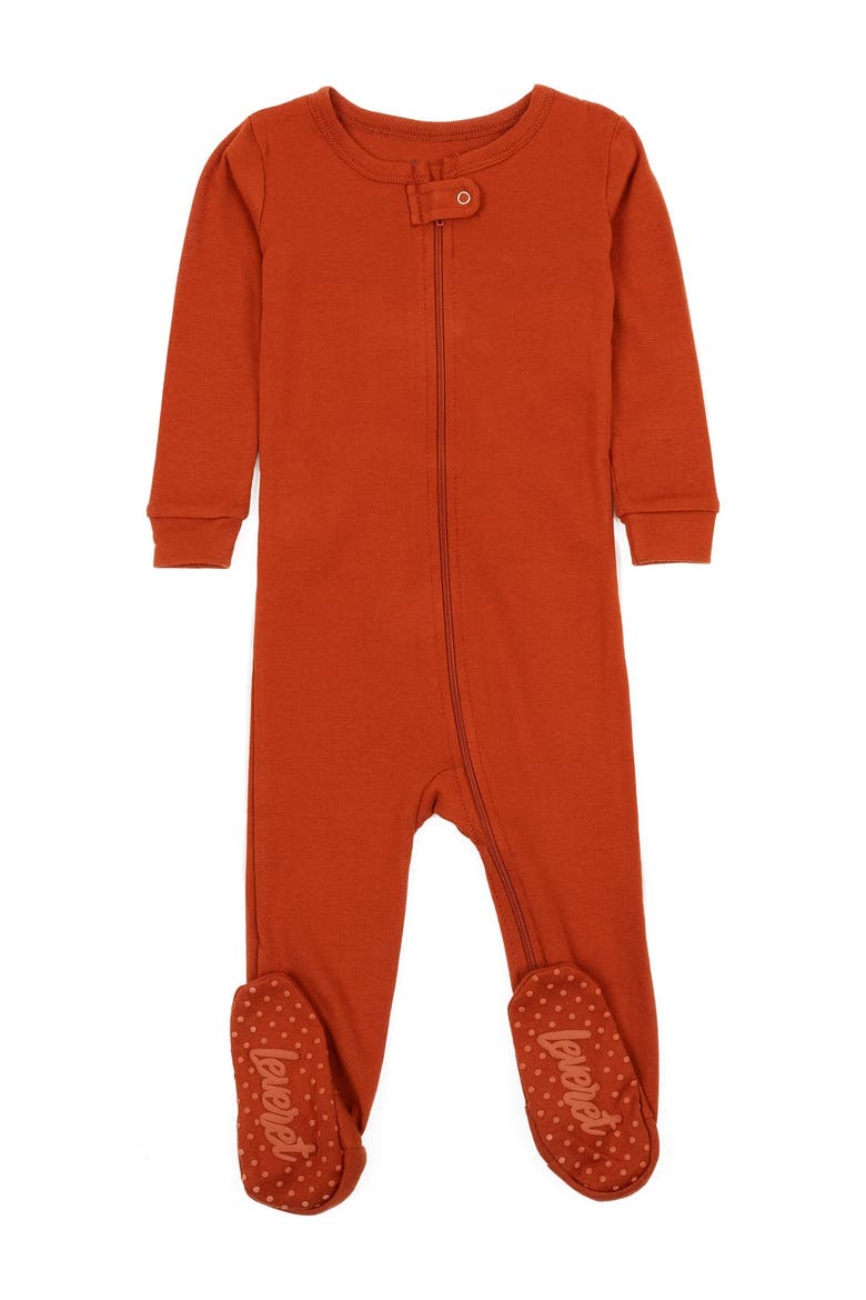 Solid Rust Footed Pajamas, Main, color, RUST