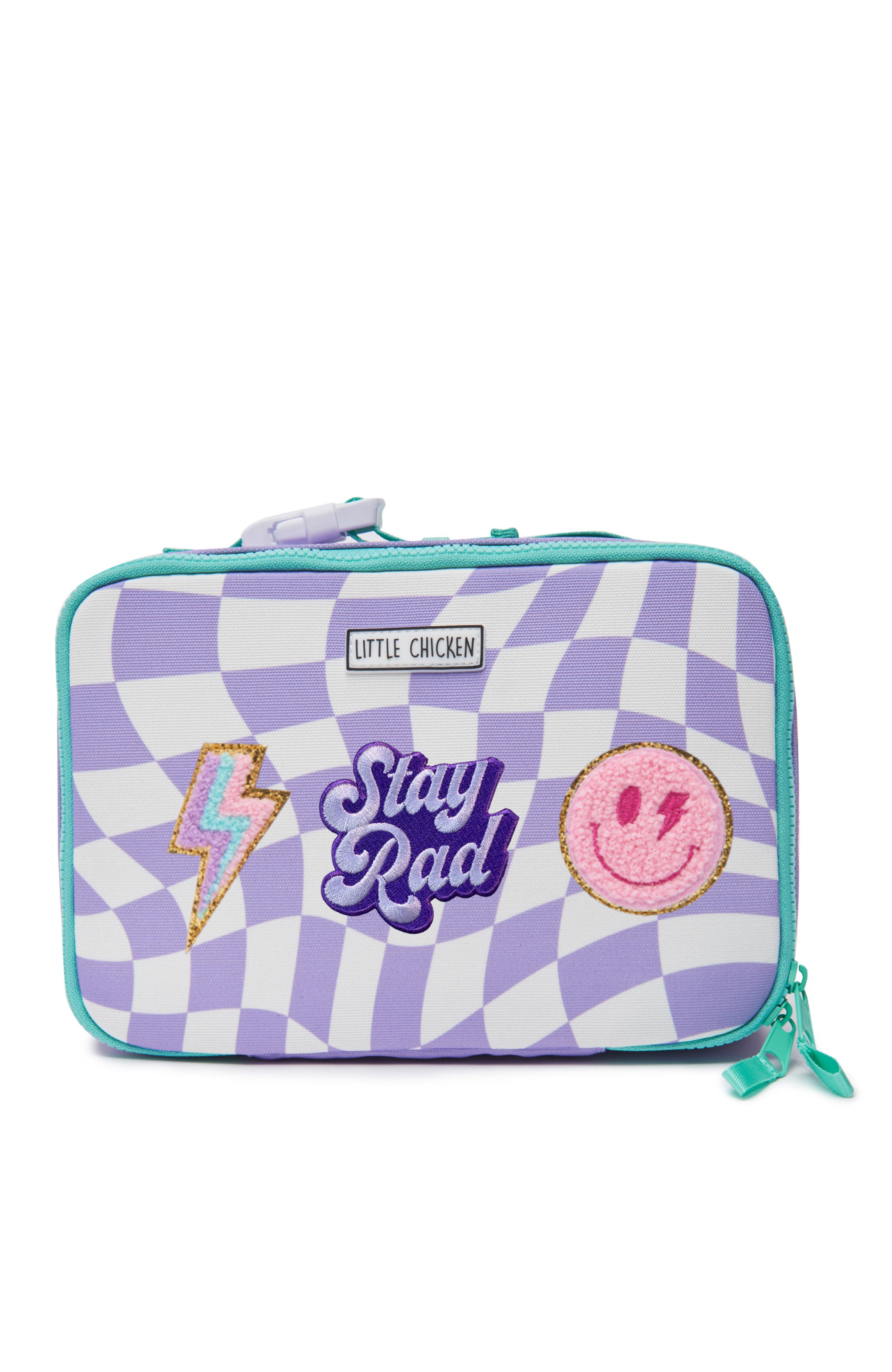 Little Chicken Kids' Patched Lunchbox, Main, color, Purple Checker