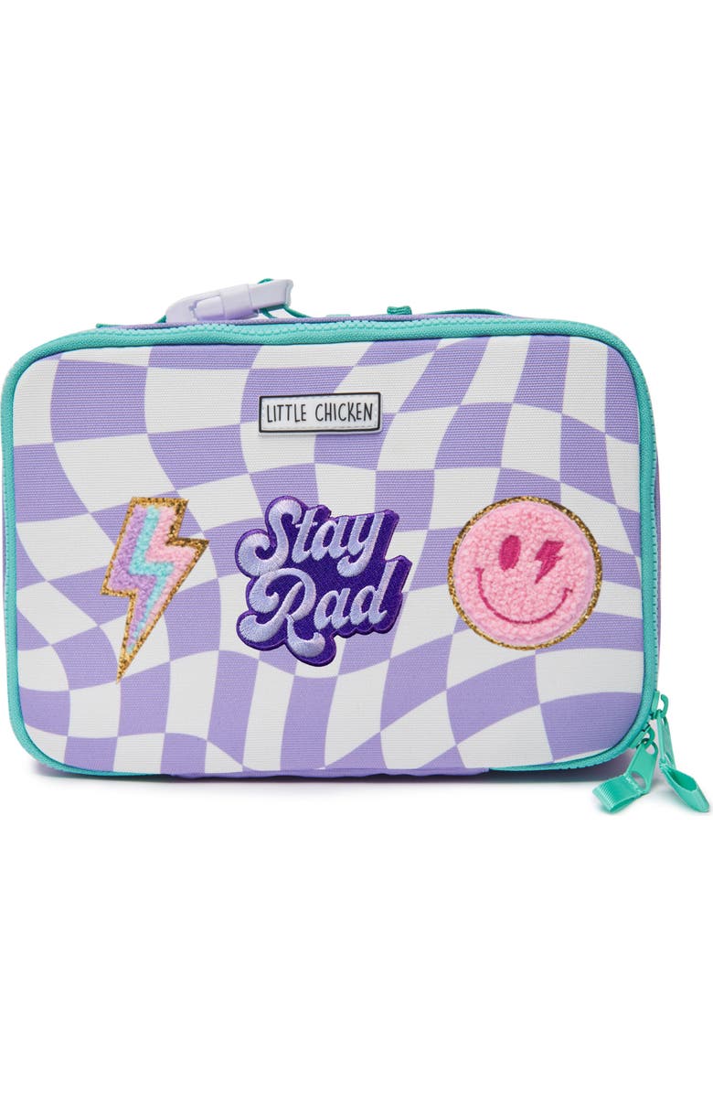 Little Chicken Kids' Patched Lunchbox, Main, color, Purple Checker