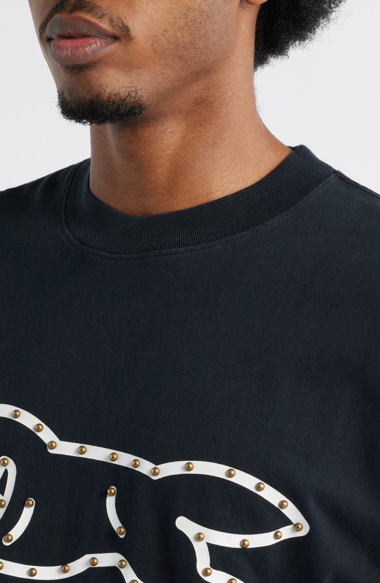 ICECREAM Frank Stud Logo Cotton T-Shirt, Alternate, color, Charcoal Art