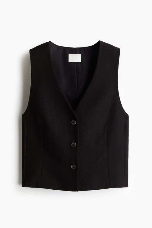 H&M Short Waistcoat in Black at Nordstrom, Size Large