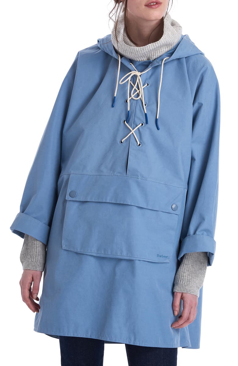 Barbour x ALEXACHUNG Pip Lace-Up Waterproof Hooded Raincoat, Main, color,