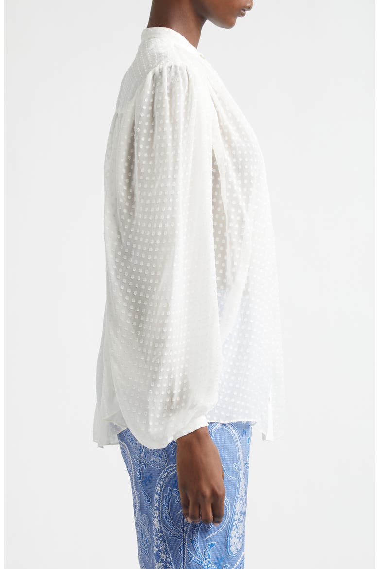 Pleated Silk Blend Shirt, Alternate, color, WHITE