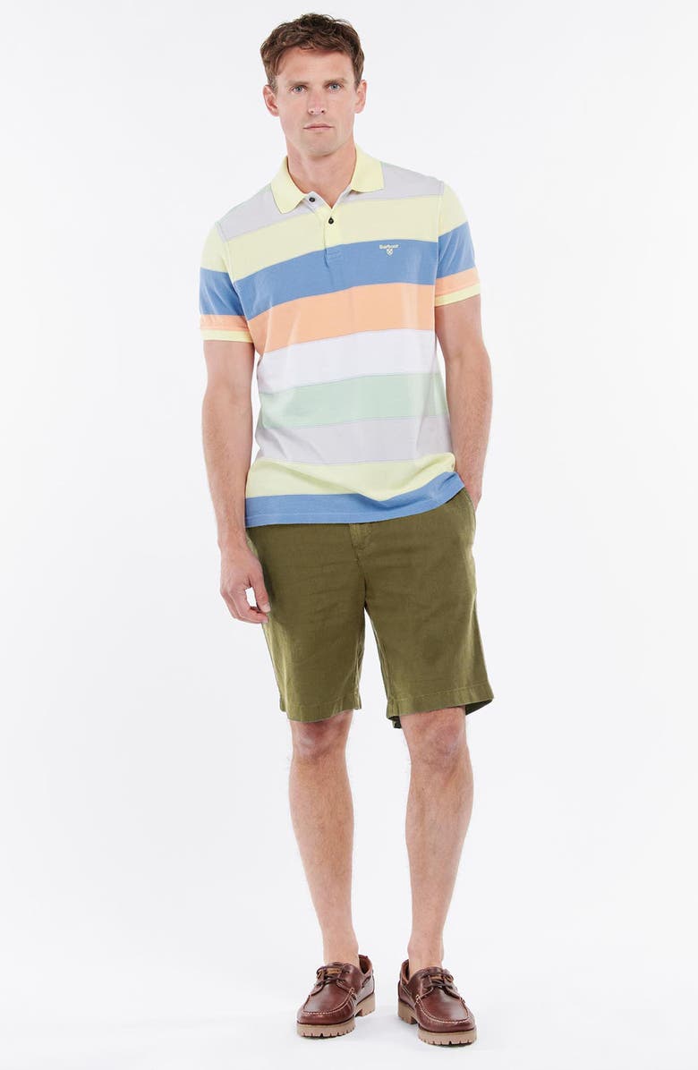 Barbour Linen & Cotton Blend Shorts, Alternate, color, Military Green