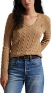 Polo Ralph Lauren Kimberly Cable Wool & Cashmere V-Neck Sweater