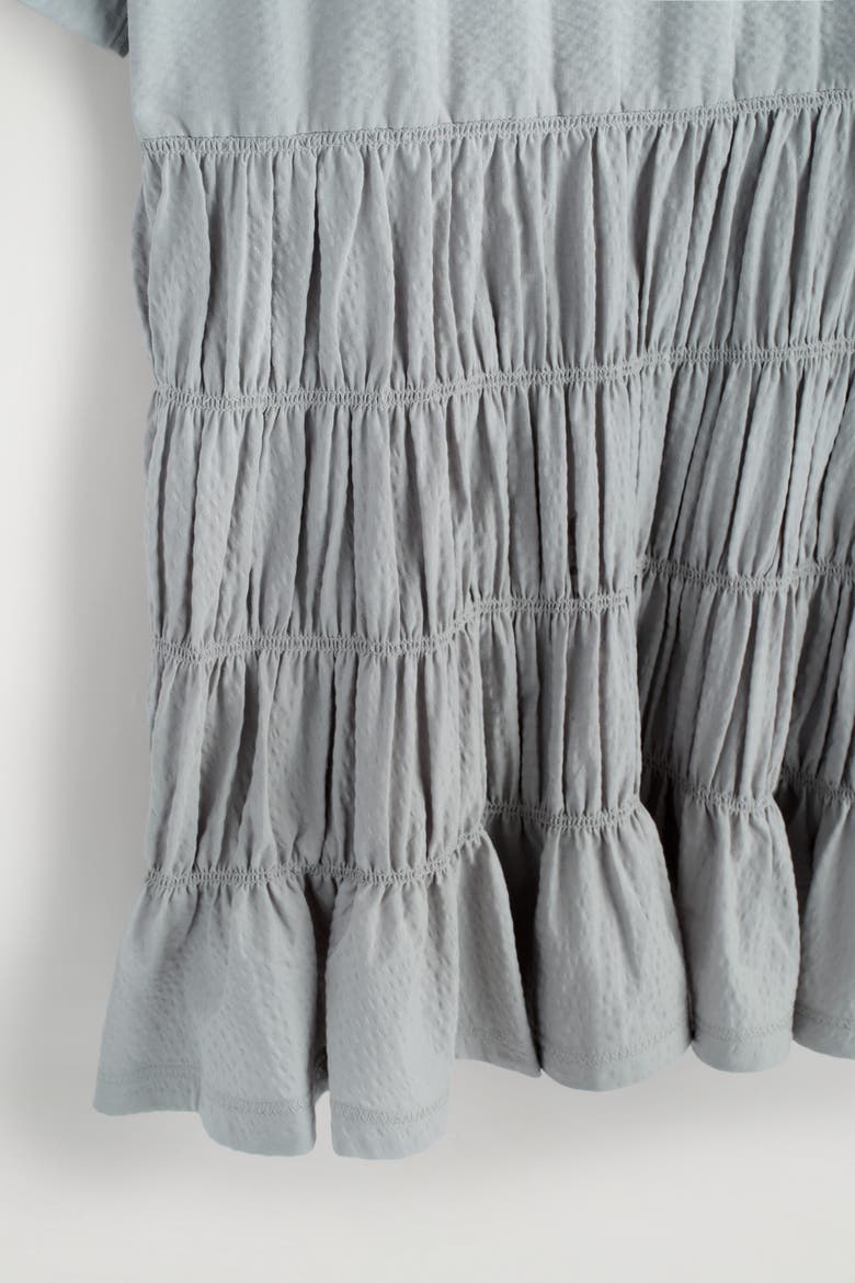 Smocked Seersucker Mini Dress, Alternate, color, GRAY