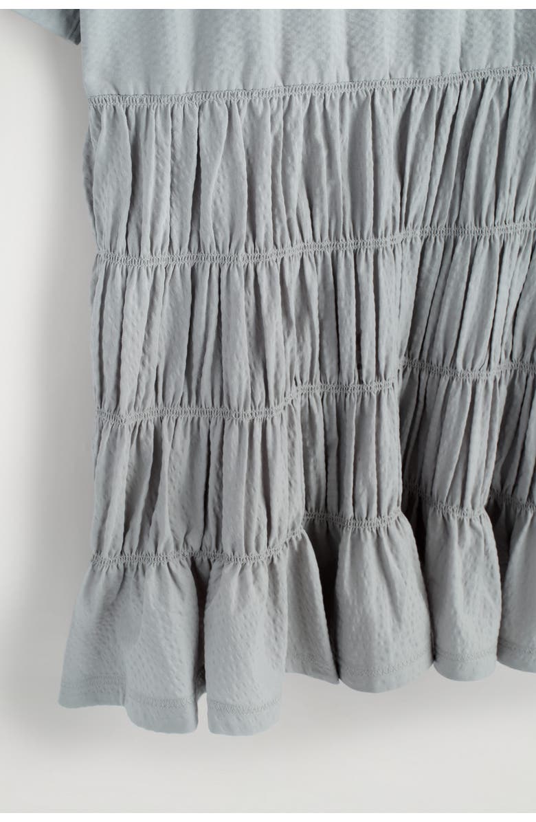 COS Smocked Seersucker Mini Dress, Alternate, color, Gray