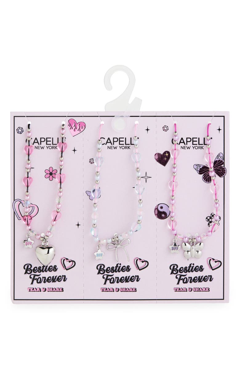 Capelli New York Kids' BFF Set of 3 Necklaces, Main, color, Pink Multi