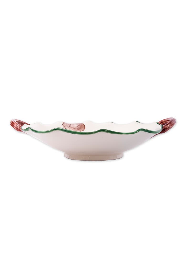 Old St. Nick Scallop Handled Bowl, Alternate, color, HAND PAINTED