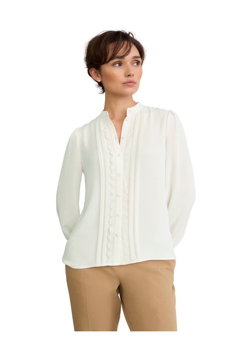 Dominica Lace Trim Blouse, Main, color, True Ivory