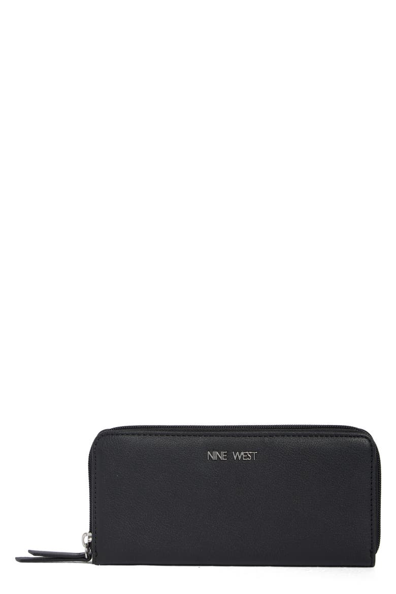 Large Norah Zip Wallet, Main, color, BLACK
