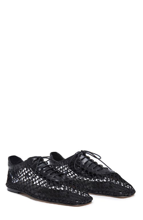 Andrea Gomez Antonia Woven Leather Oxford Flats In Black