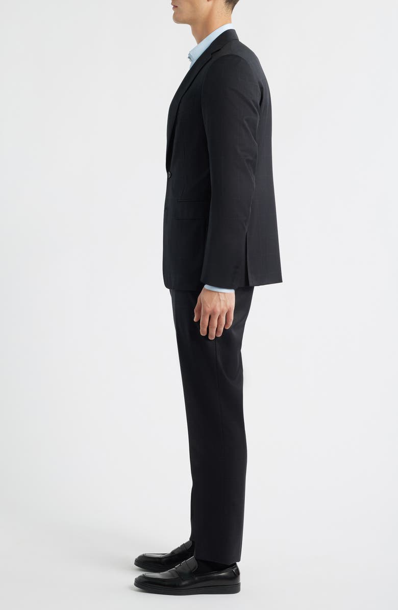 Canali Capri Trim Fit Black Glen Check Wool Suit, Alternate, color, Black
