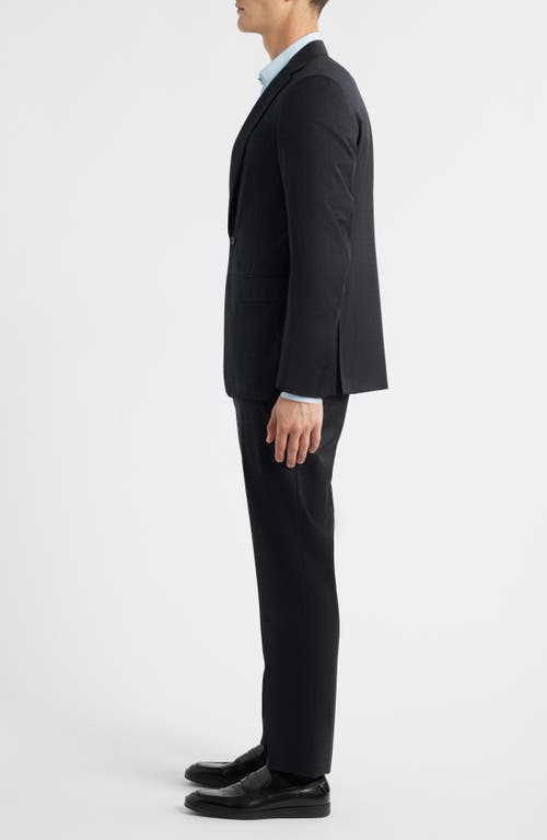 Canali Capri Trim Fit Black Glen Check Wool Suit In Black