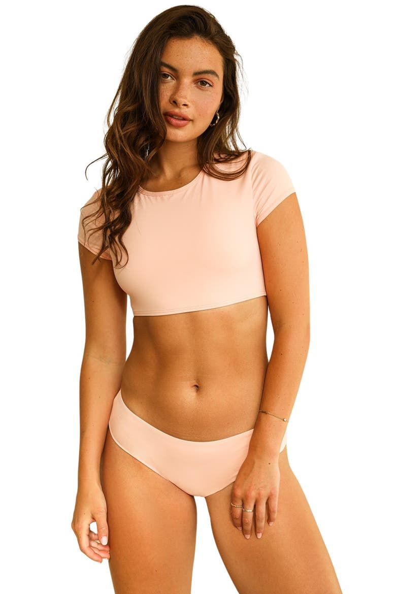 Joni Short Cap Sleeve Bikini Top, Main, color, Sunset Pink