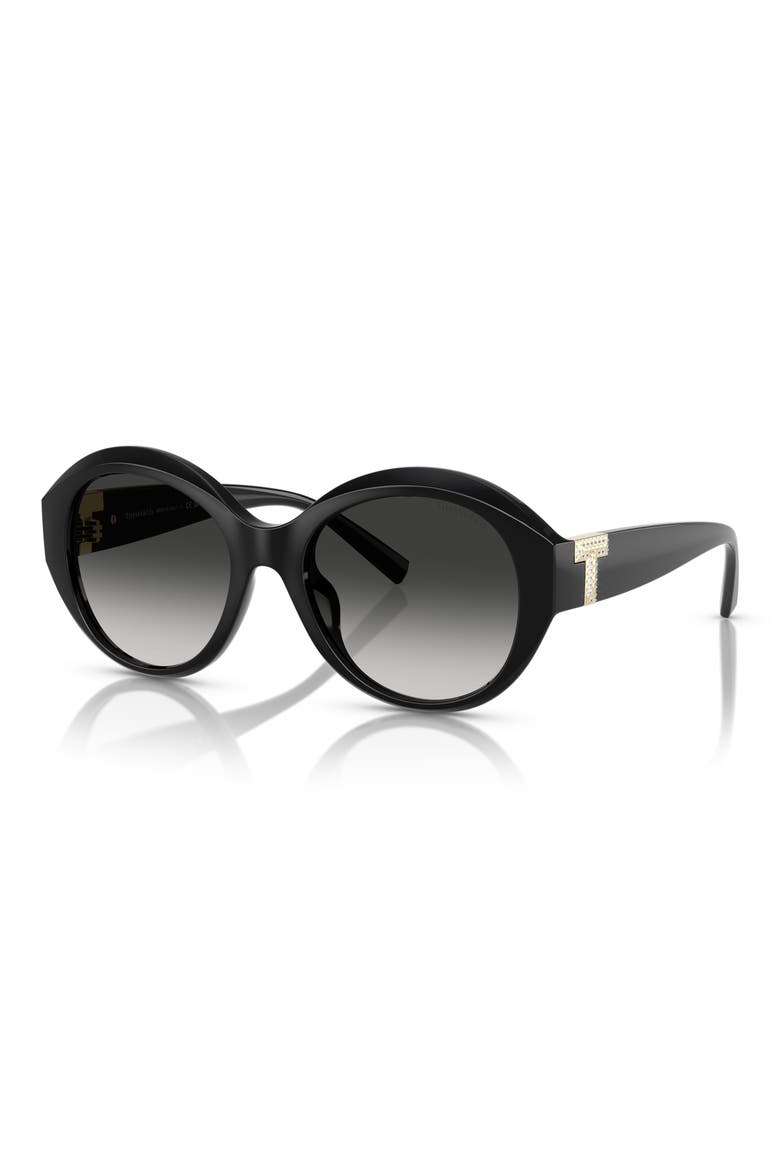 53mm Gradient Round Sunglasses, Alternate, color, BLACK