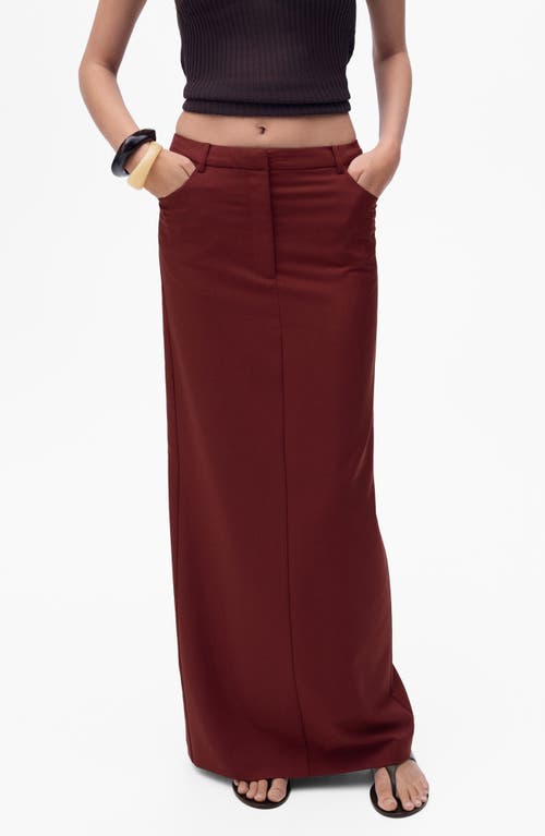 Mango High Waist Pencil Skirt In Red