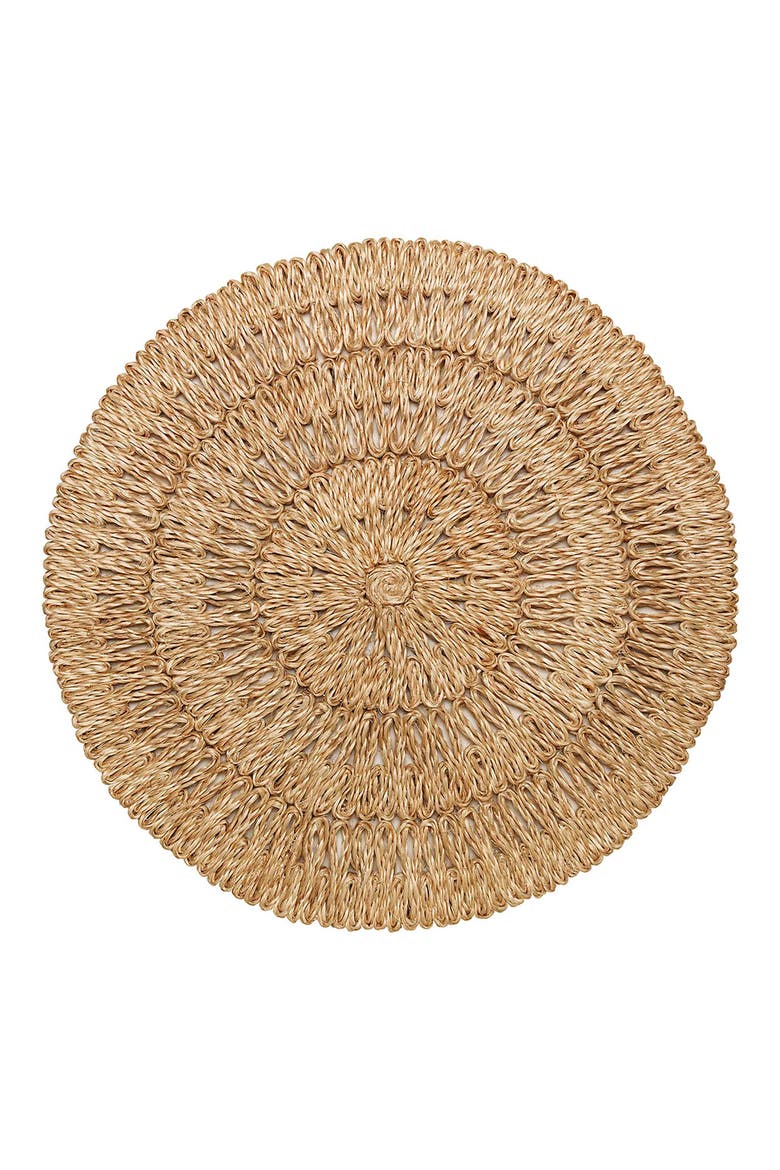 Set of 4 Straw Loop Placemats, Alternate, color, NATURAL
