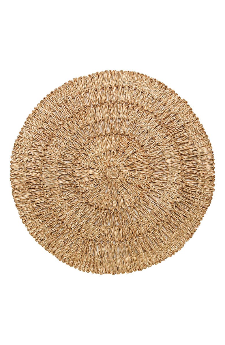 Juliska Set of 4 Straw Loop Placemats, Alternate, color, Natural