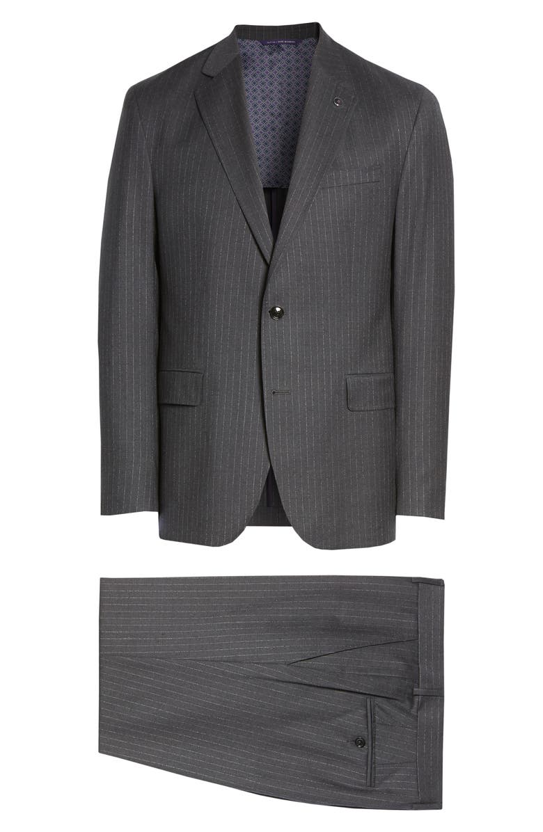 Ted Baker London Konan Trim Fit Pinstripe Wool Suit, Main, color,