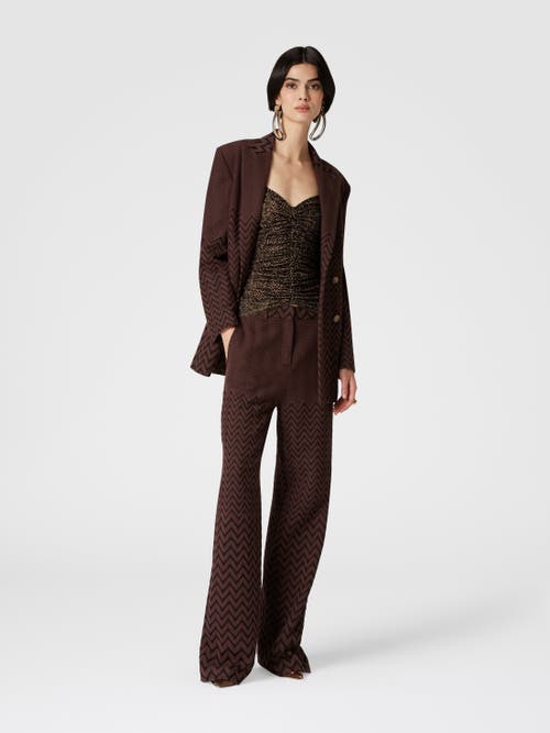 Missoni Classic Zigzag Cotton And Viscose Trousers In Brown