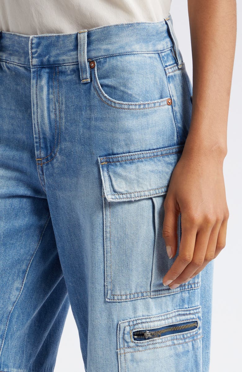 Alice + Olivia Cay Baggy Cargo Jeans, Alternate, color,