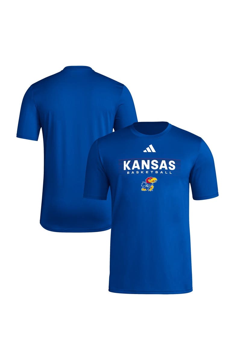 adidas Men's adidas Royal Kansas Jayhawks Locker On-Court In The Fade Pregame AEROREADY T-Shirt, Main, color, Royal