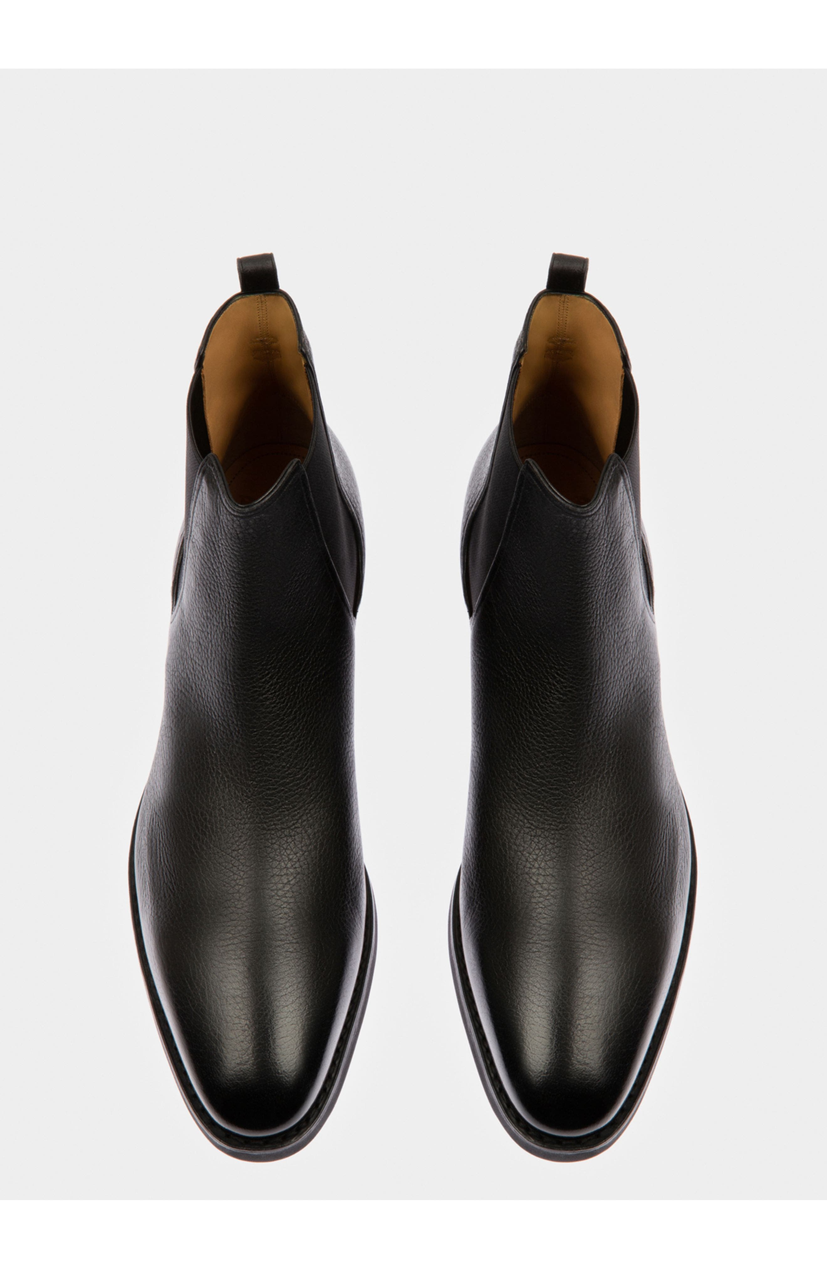 Bally Scribe Novo Booties In Deer Leather, Alternate, color, Black