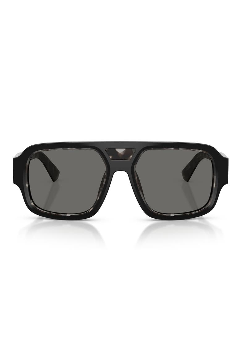 55mm Square Sunglasses, Main, color, BLACK ON GREY HAVANA / GREY