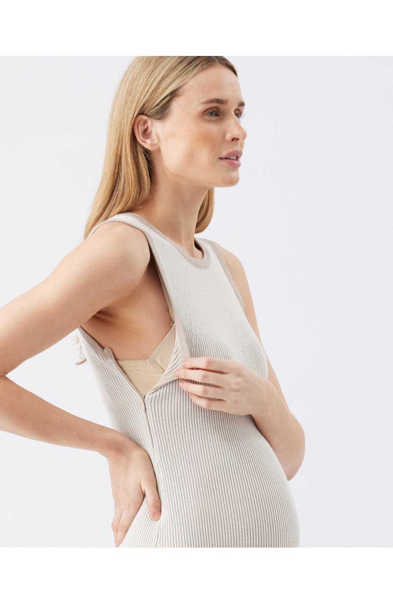 Ripe Maternity Noa Rib Knit Nursing Dress, Alternate, color, Natural / Taupe