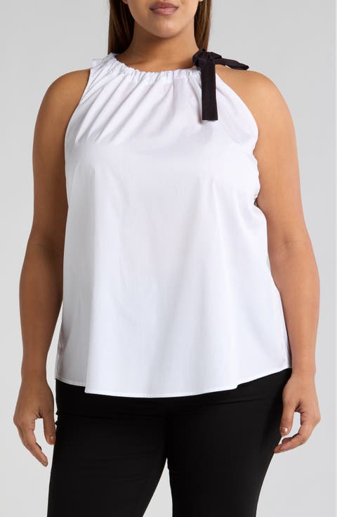 Acadia Sleeveless Cotton Top (Plus)
