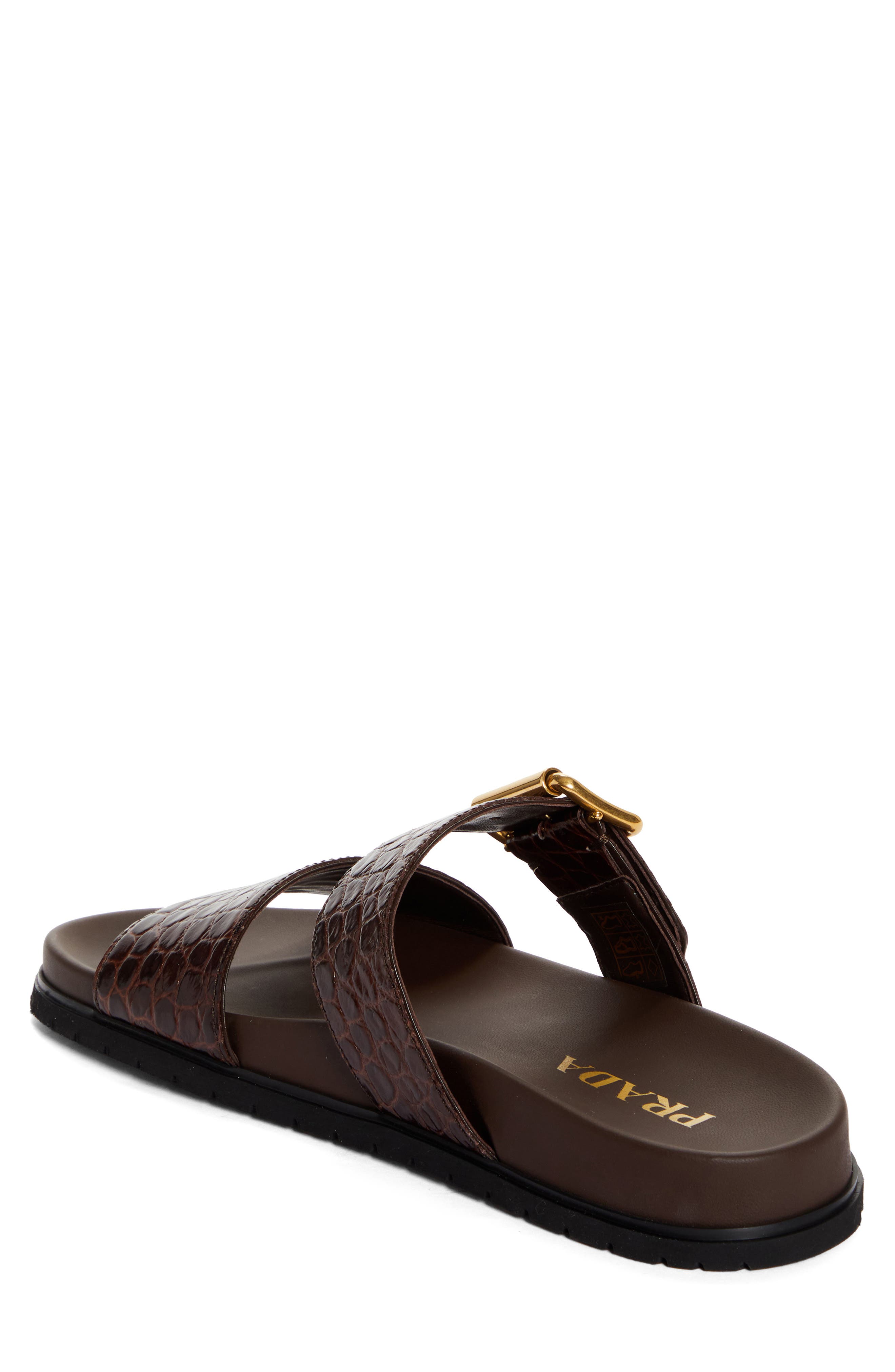 Logo Double Band Slide Sandal, Alternate, color, CACAO